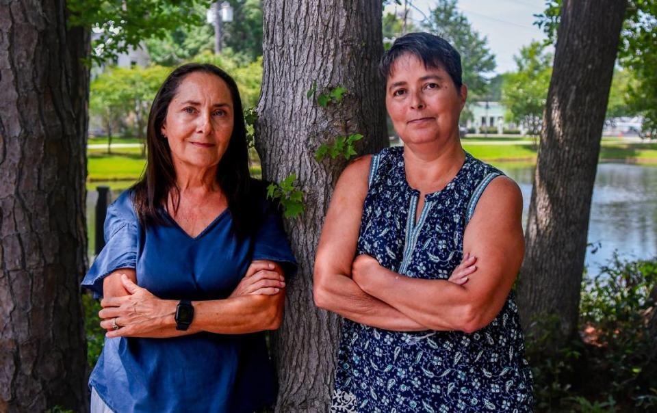 Kathleen Harper, left, and colleague Mardy Burleson are two teachers in the Beaufort County School District that have been bullied by Hilton Head Island resident David Louis Cook, whose children attend the public schools system. Both women have taught one of Cook’s children.