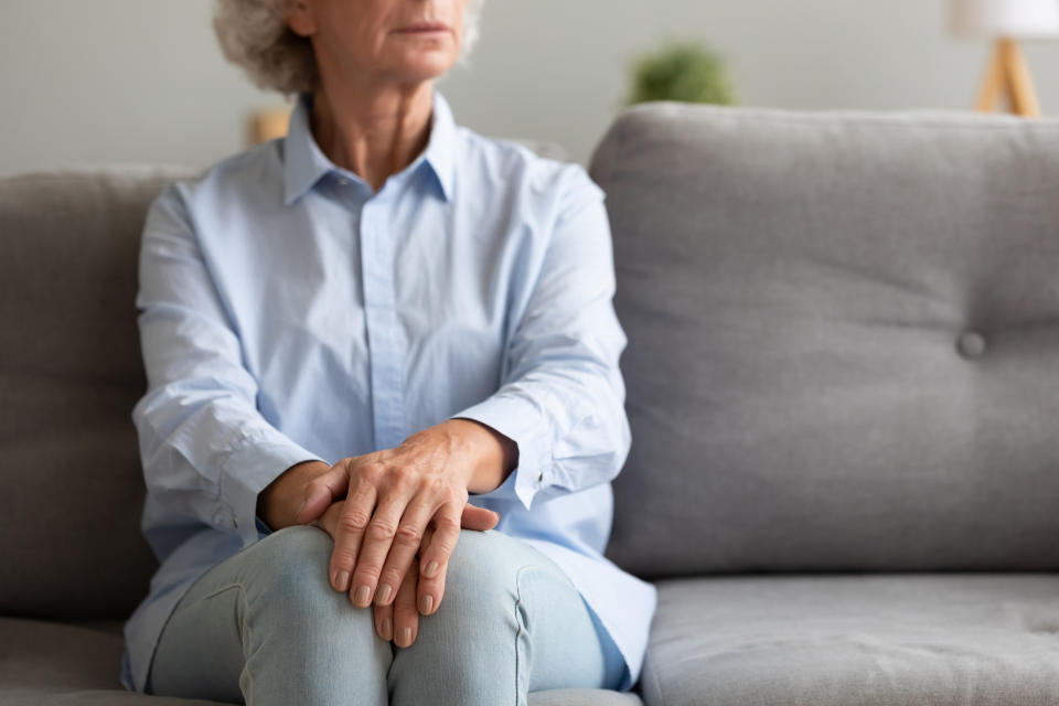 Senior woman sitting on sofa, to represent Alzheimer's disease. (Getty Images)