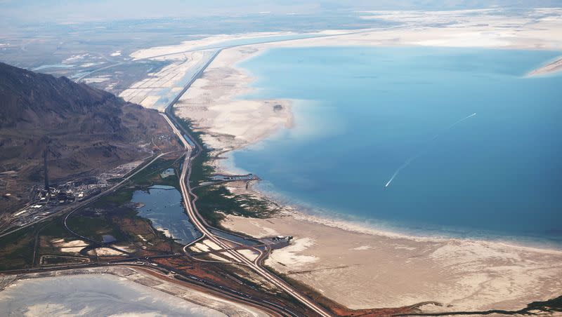 The Great Salt Lake is pictured on Thursday, July 20, 2023. Conservation groups have filed a lawsuit against the state of Utah over its management of the lake.