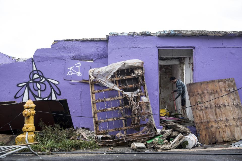 Puerto Rico hurricane damage in La Perla