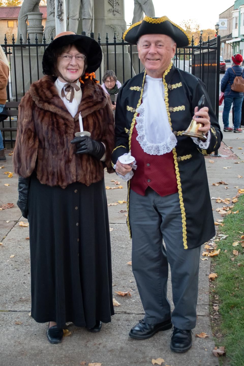 Shana and Chuck Fair wear their Victorian garb for the 2021 opening ceremony of Dickens Victorian Village.