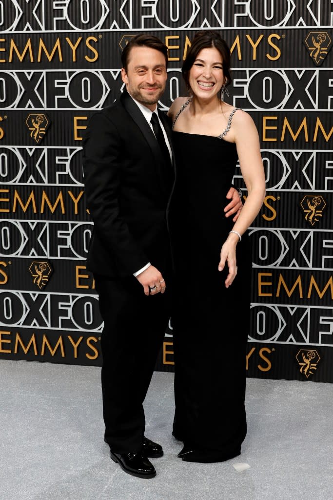 (L-R) Kieran Culkin and Jazz Charton attend the 75th Primetime Emmy Awards at Peacock Theater on January 15, 2024 in Los Angeles, California.