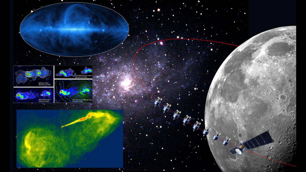  China's planned moon-orbiting telescope, the Discovering Sky at the Longest Wavelength Project. 