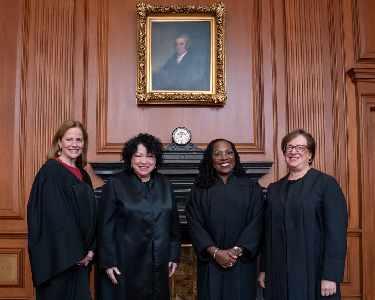 The women of the court, Amy Coney Barrett, Sonia Sotomayor, Ketanji Brown Jackson and Elena Kagan (Supreme Court of the United Stat)