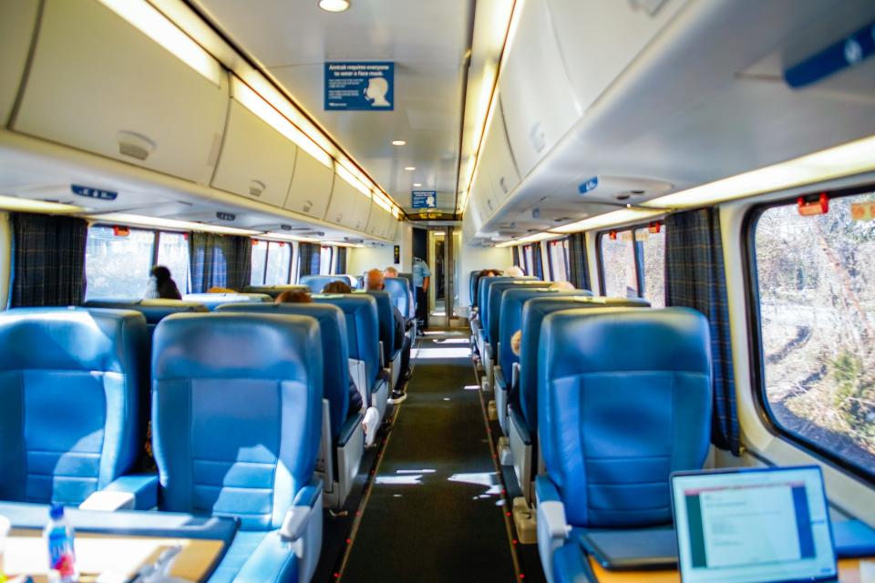 A first class Amtrak Acela car