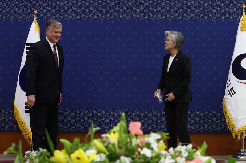 U.S. Deputy Secretary of State Stephen Biegun meets South Korea's Foreign Minister Kang Kyung-wha in Seoul
