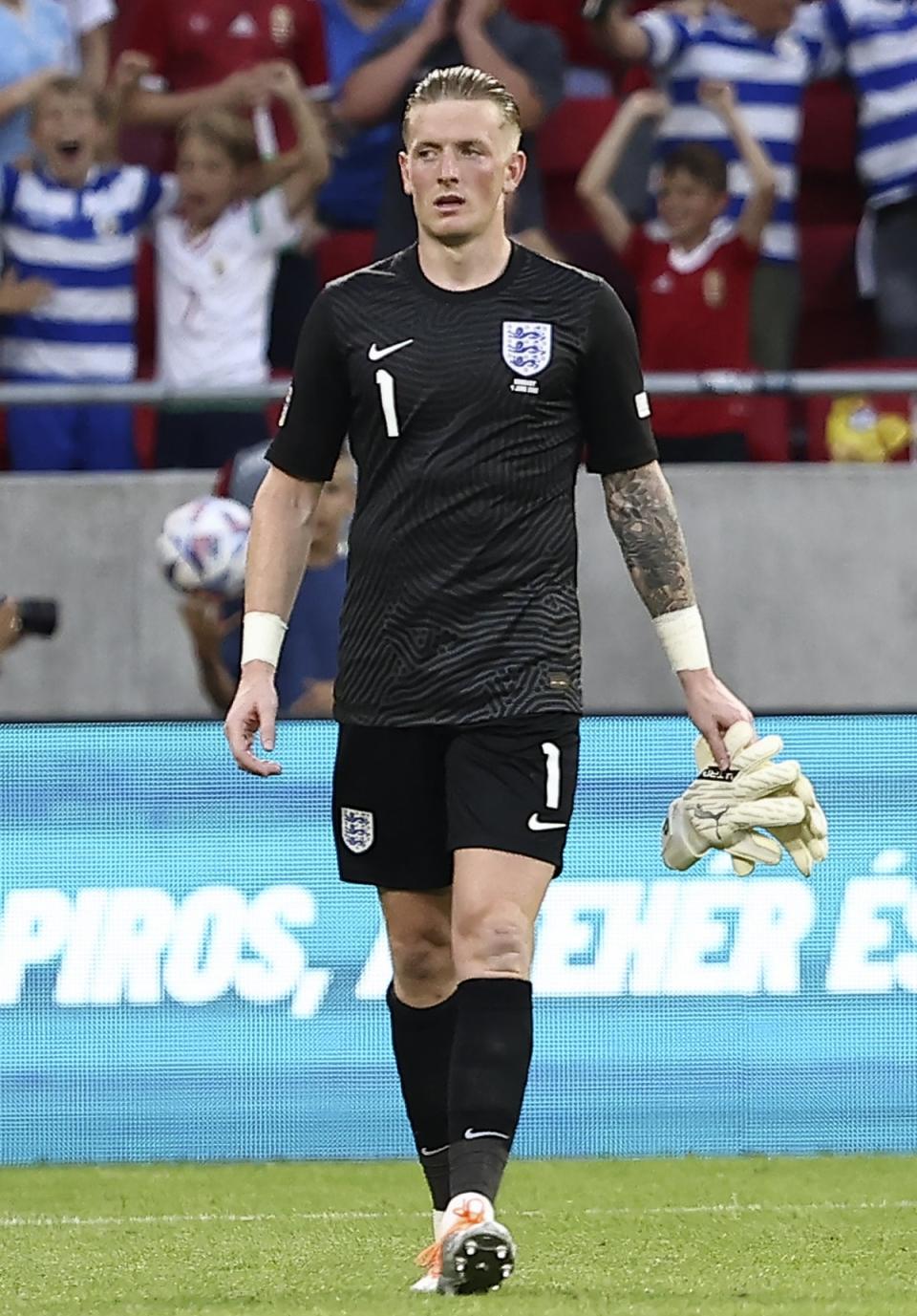 Jordan Pickford in action for England (Trenka Attila/PA) (PA Wire)