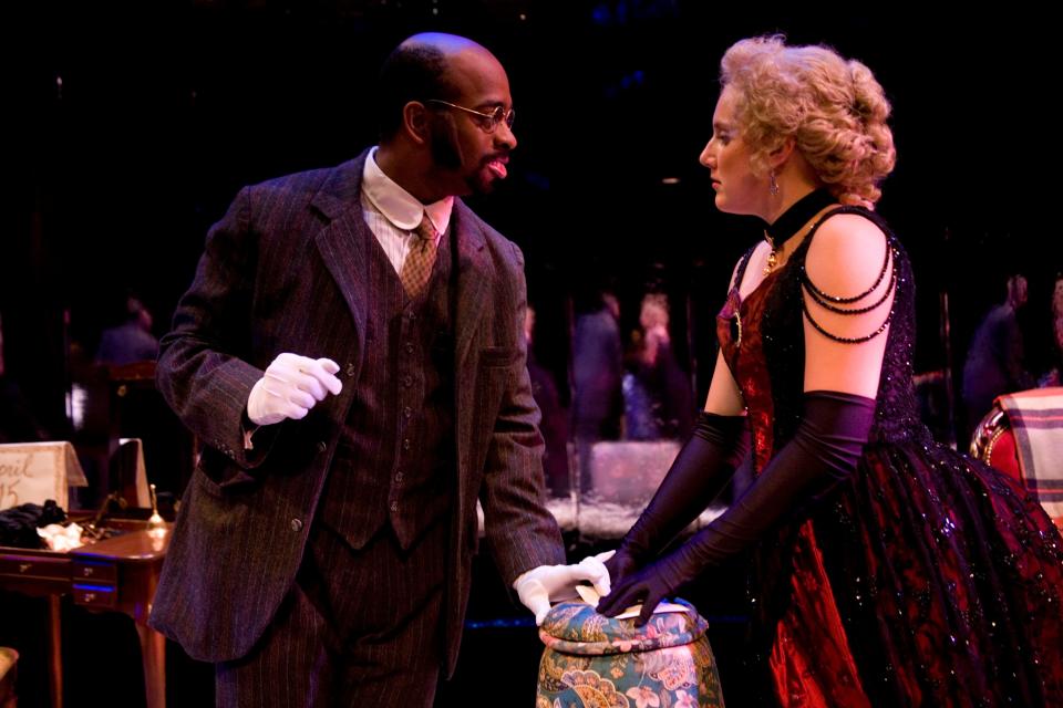 Marcus Denard Johnson, with jennifer Logue in a 2006 FSU/Asolo Conservatory production of “The Parisian Woman” directed by Andrei Malaev-Babel. Johnson, a 2008 graduate of the program, will return this season to direct “Stick Fly.”