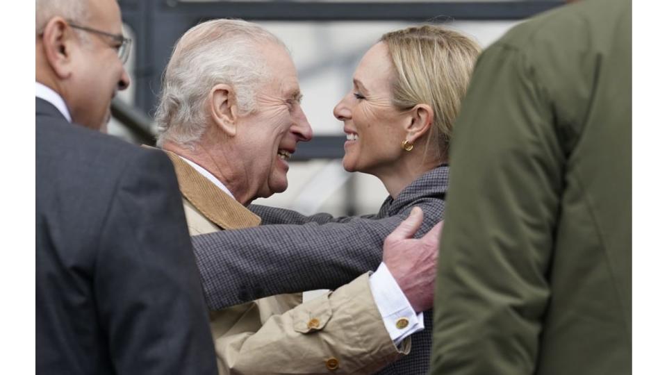 King Charles III and Zara embrace happily at the  Royal Windsor Horse Show