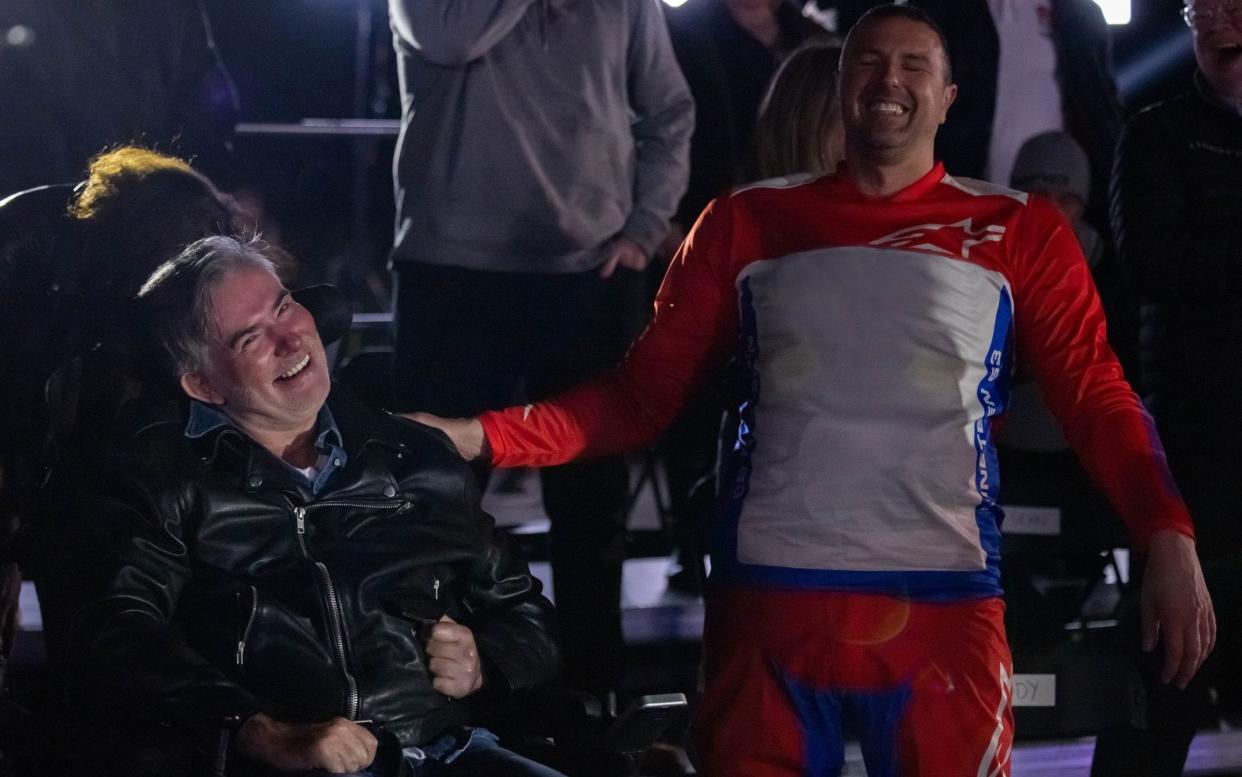 Top Gear host Paddy McGuinness with former stunt rider Eddie Kidd - BBC