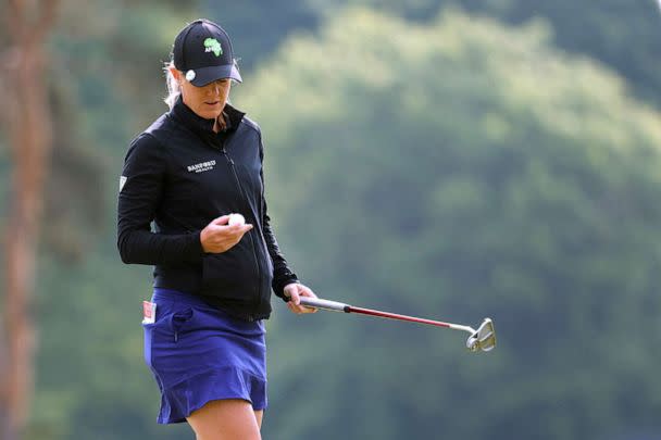 PHOTO: Amy Olson walks the first green during the second round of the Meijer LPGA Classic at Blythefield Country Club on June 16, 2023 in Grand Rapids, Mich. (David Berding/Getty Images)