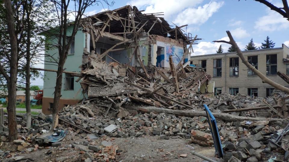 A school destroyed by Russian bombs in Siversk, eastern Ukraine (Supplied)