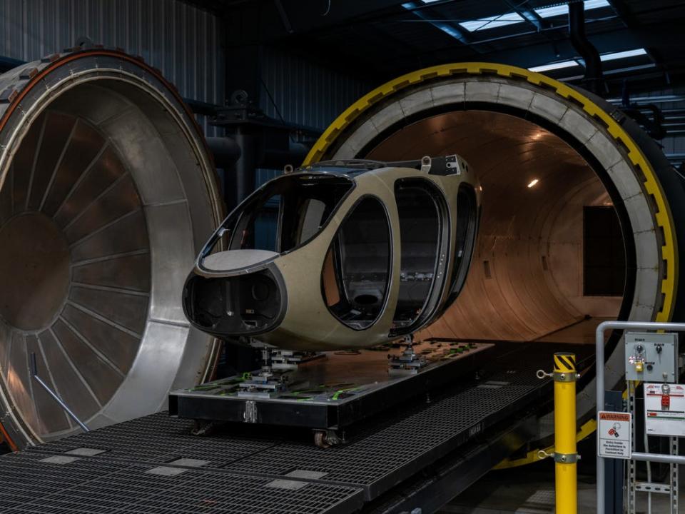 Joby eVTOL fuselage on the production line.