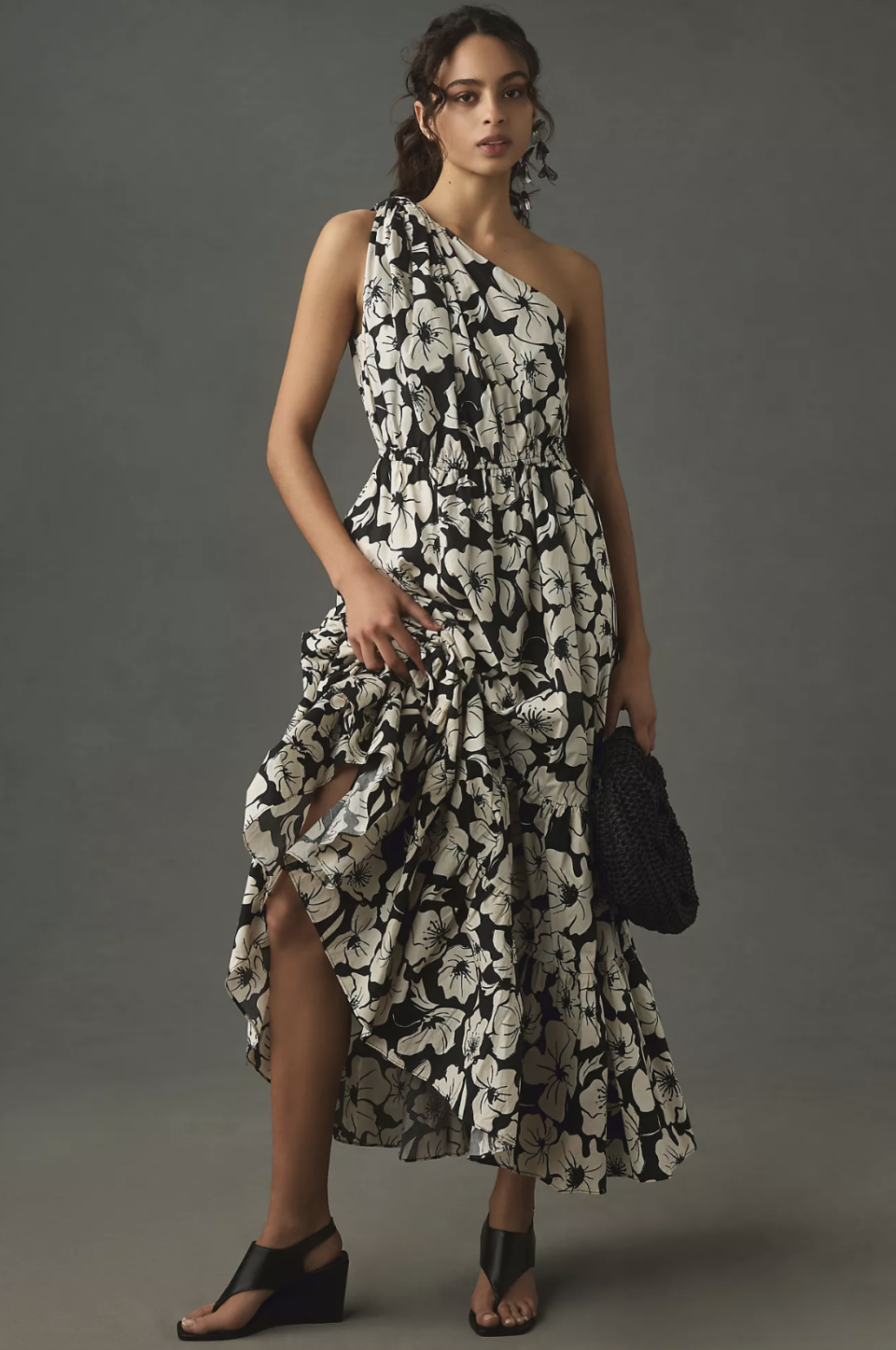 English Factory One-Shoulder A-Line Maxi Dress (Photo via Anthropologie)