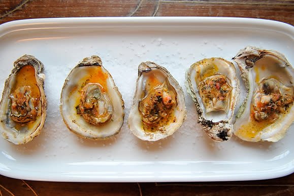 Grilled (or Broiled) Oysters with a Sriracha Lime Butter