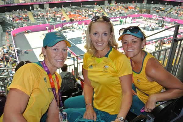 Anastasia Rodionova - "Watching basketball AUS vs BRA with Sam and @caseydellaqua"