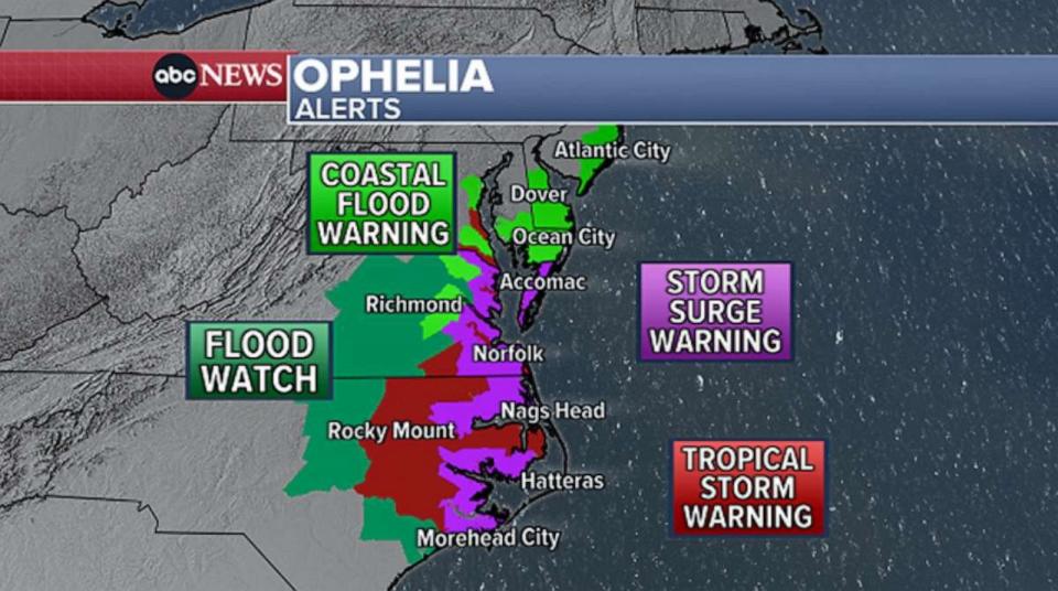 PHOTO: Ophelia alerts (ABC News)