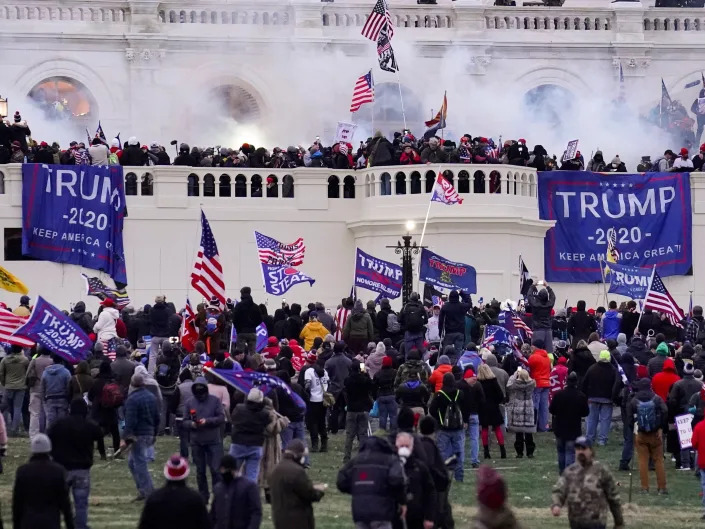 In this Jan. 6, 2021 file photo rioters supporting President Donald Trump storm the Capitol in Washington.