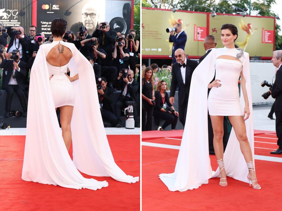 Isabeli Fontana attends the "White Noise" and opening ceremony red carpet at the 79th Venice International Film Festival on August 31