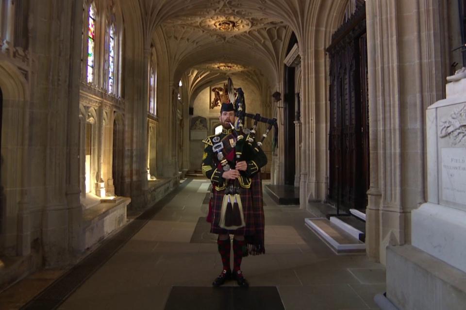 <p>The piper played the Lament at the Duke of Edinburgh’s funeral</p> (BBC)