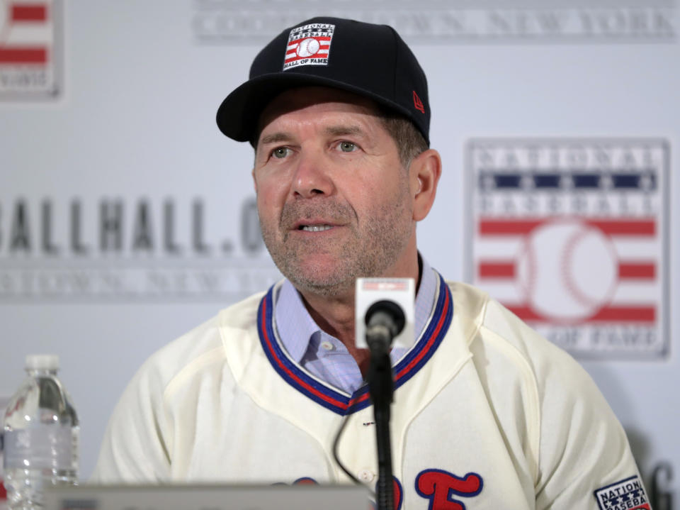 Baseball Hall of Fame inductee Edgar Martinez speaks during news conference Wednesday, Jan. 23, 2019, in New York. (AP Photo/Frank Franklin II)
