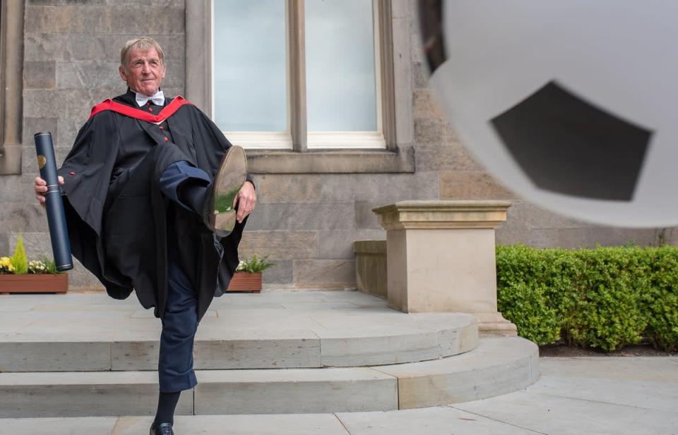 Football legend Sir Kenny Dalglish has received an honorary degree from St Andrews University (St Andrews University/PA)