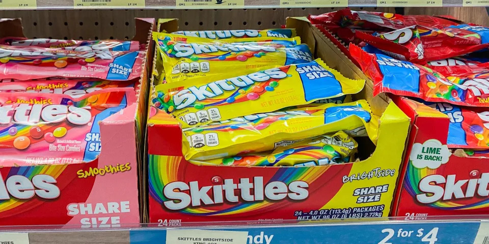 A close up of skittles flavors at Wawa