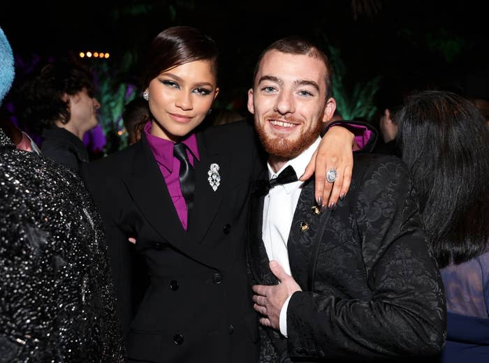 closeup of him and zendaya at an event