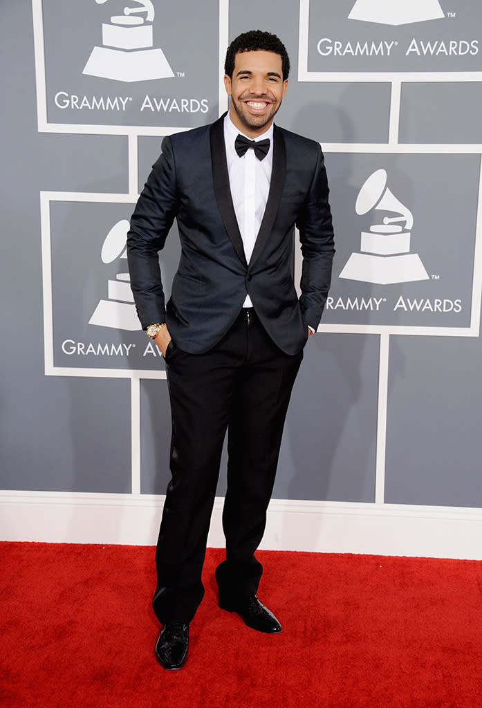 Drake arrives at the 55th Annual Grammy Awards at the Staples Center in Los Angeles, CA on February 10, 2013.