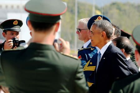 U.S. President Barack Obama arrives at Hangzhou Xiaoshan International Airport in Hangzhou, China September 3, 2016. REUTERS/Jonathan Ernst