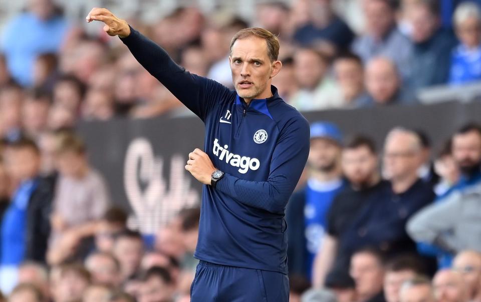Thomas Tuchel, Manager of Chelsea, reacts during the Premier League match between Everton FC and Chelsea FC at Goodison Park on August 06, 2022 in Liverpool, England - Getty Images Europe 