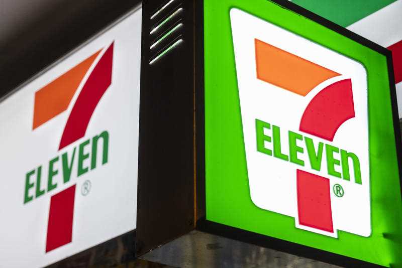 A 7-Eleven sign is pictured.