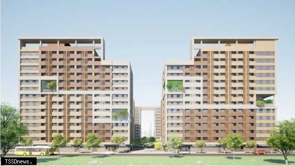臺南市安南區「和順安居」社會住宅完工模擬圖。（圖：國土管理署提供）