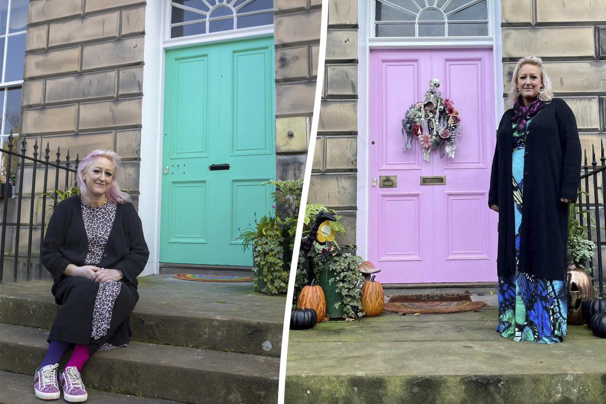 Miranda Dickson, 49, changed the colour of her door to green after being threatened with a £20,000 fine. (SWNS)