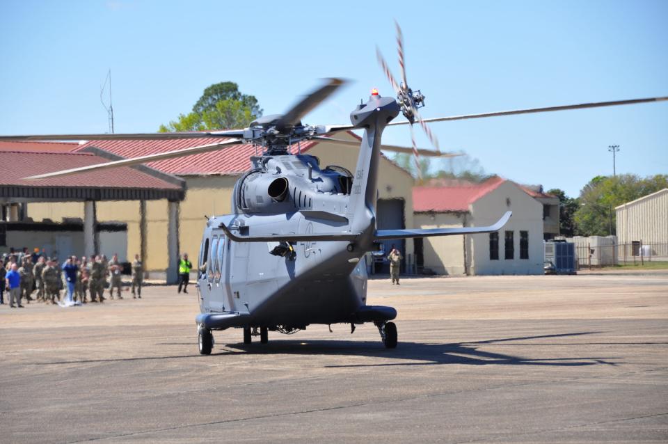 The 908th Airlift Wing’s first MH-139A Grey Wolf Helicopter taxis on the flight line April 3, 2024, at Maxwell Air Force Base, Alabama. The arrival of the helicopter marks the first time in 726 days that the 908th Airlift Wing has assigned aircraft as its last C-130 Hercules departed April 8, 2022, as part of the unit’s transition to becoming the formal training unit for the Grey Wolf.