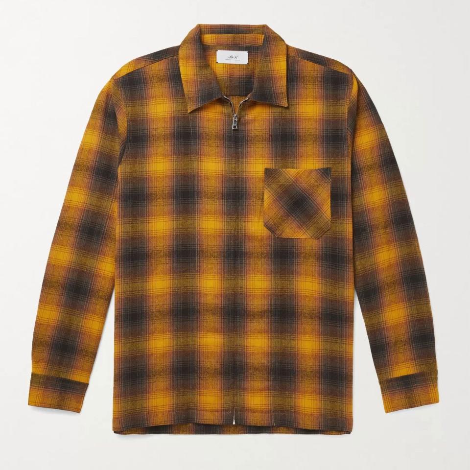 Checked Flannel Zip-Up Shirt