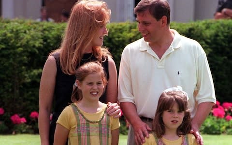 the Duke and Duchess of York and their children Beatrice (left) and Eugenie  - Credit: Andrew Stuart /PA