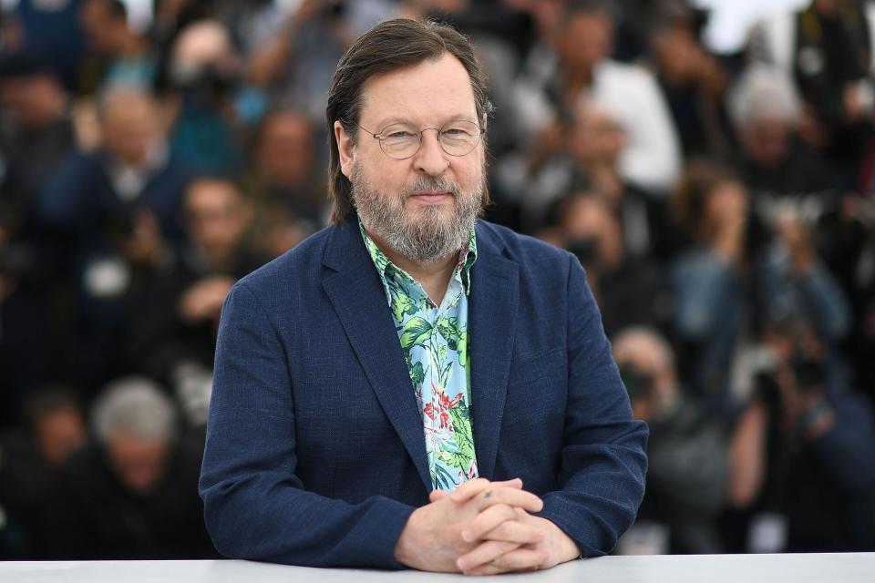 Lars Von Trier poses on May 14, 2018 during a photocall for the film "The House that Jack Built" at the 71st edition of the Cannes Film Festival in Cannes, southern France.