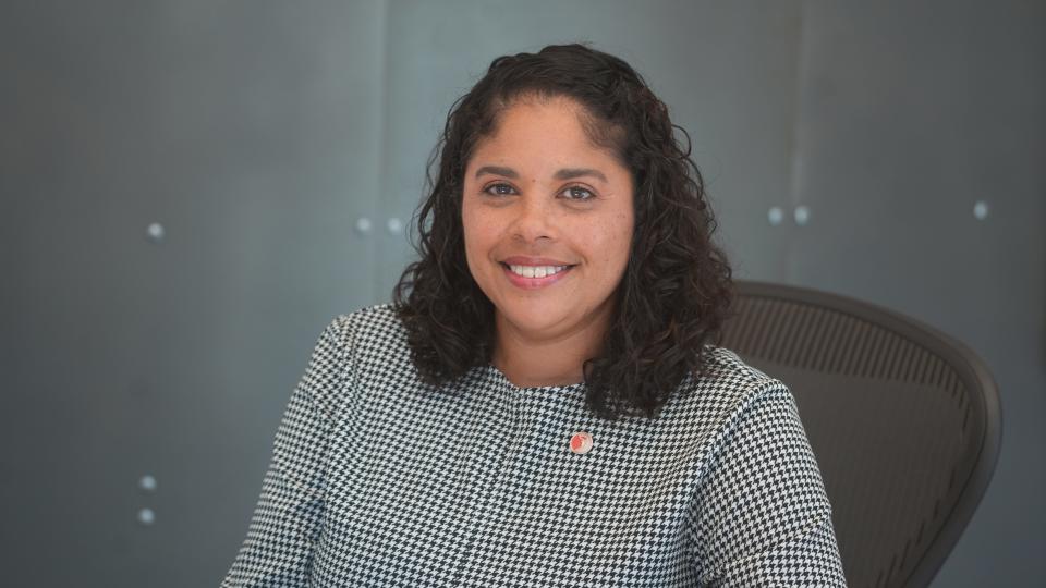 Sep 13, 2023; Columbus, Ohio, USA;  Jennifer Adair is a candidate for Columbus City Schools board. She is currently the board president. Mandatory Credit: Doral Chenoweth-The Columbus Dispatch