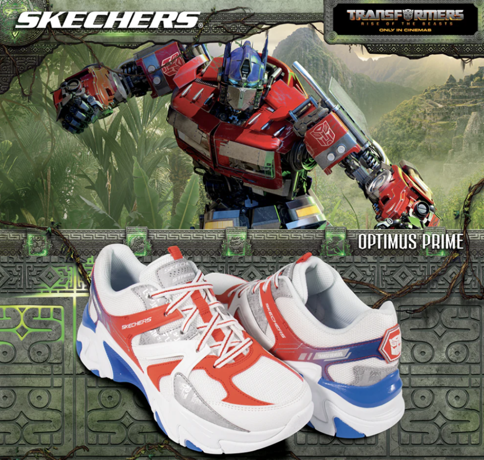 Skechers Women Transformers Sport Stamina V3 Shoes with transformers on top of image