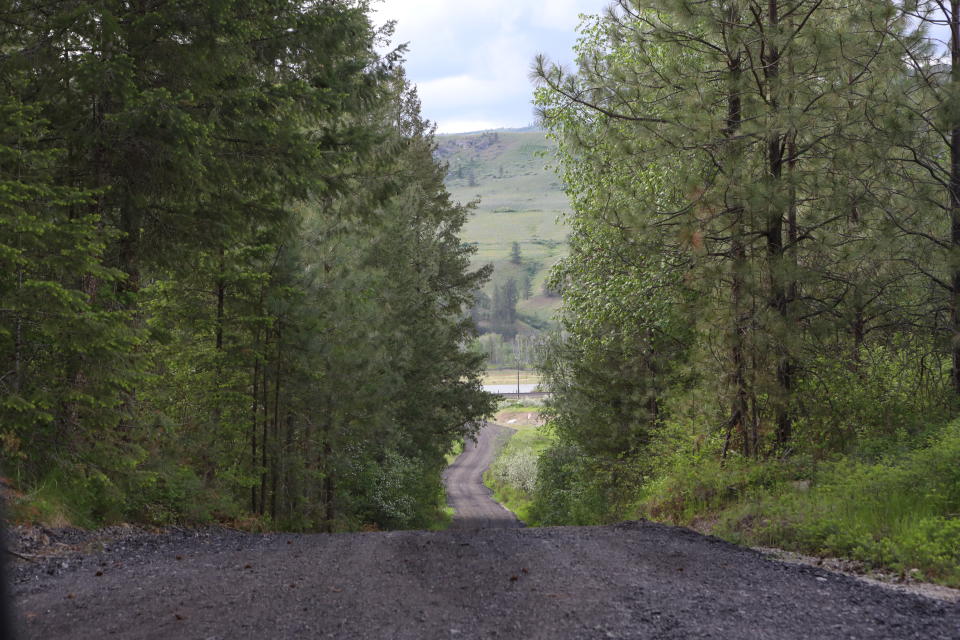 A road within Neskonlith Indian Reserve number two is covered with RAP near Highway 1 on May 15. Photo by Aaron Hemens