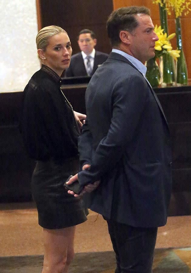 Karl and his girlfriend Jasmine were spotted in the lobby of Sydney's Four Season's Hotel not long after Lisa Wilkinson announced she would be leaving Today. Source: Diimex