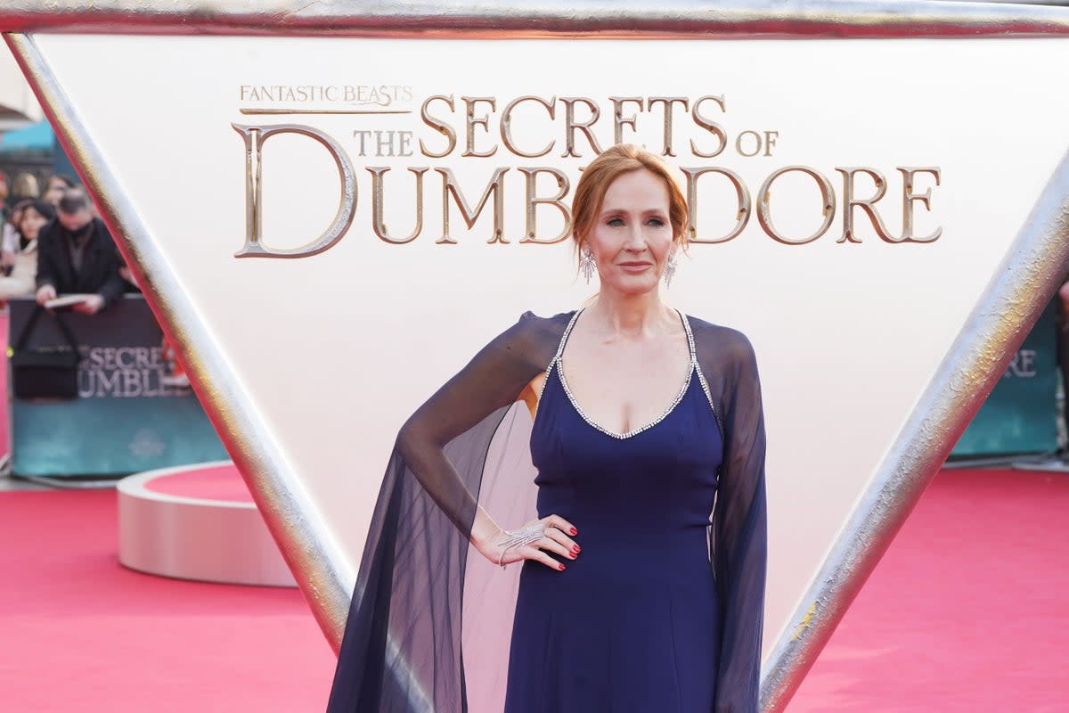JK Rowling in 2022, at the premiere to The Secrets of Dumbledore  (Ian West / PA)