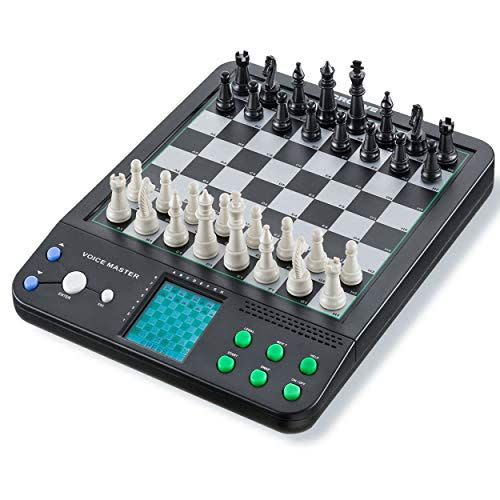 IQ Toys Electronic Teacher Board Game, Interactive Voice Master Teaching 8 Games Including Chess, Checkers, and Reversi. Play Against the Computer or a Partner