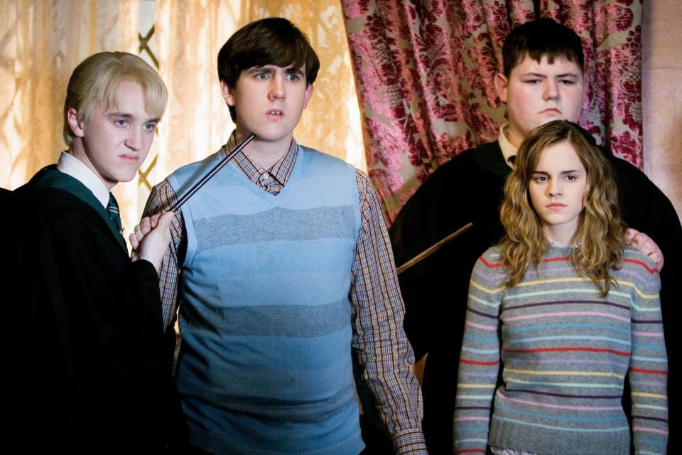 Magic: Felton and Watson starring together in the Order of the Phoenix with Matthew Lewis and Jamie Waylett (WARNER BROS)