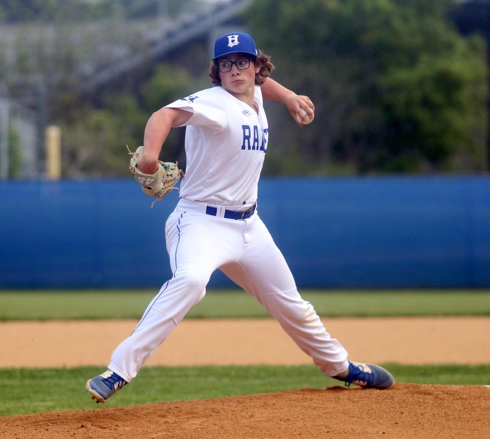 Horseheads southpaw Micah Hayes combined with Mason Holloway to shut out Maine-Endwell, 1-0, in 10 innings in a Section 4 Class A baseball semifinal May 19, 2023 at Horseheads High School.