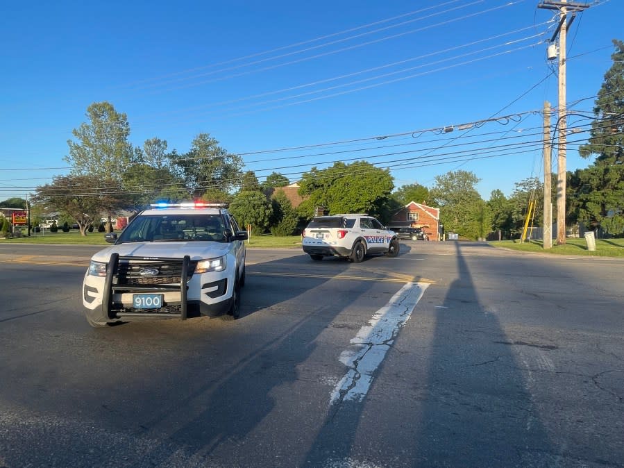 Columbus police at the scene in west Columbus of a shooting involving an officer and the suspect in a shooting at a West Jefferson Amazon facility Sunday afternoon. (JACKIE GILLIS/NBC4)