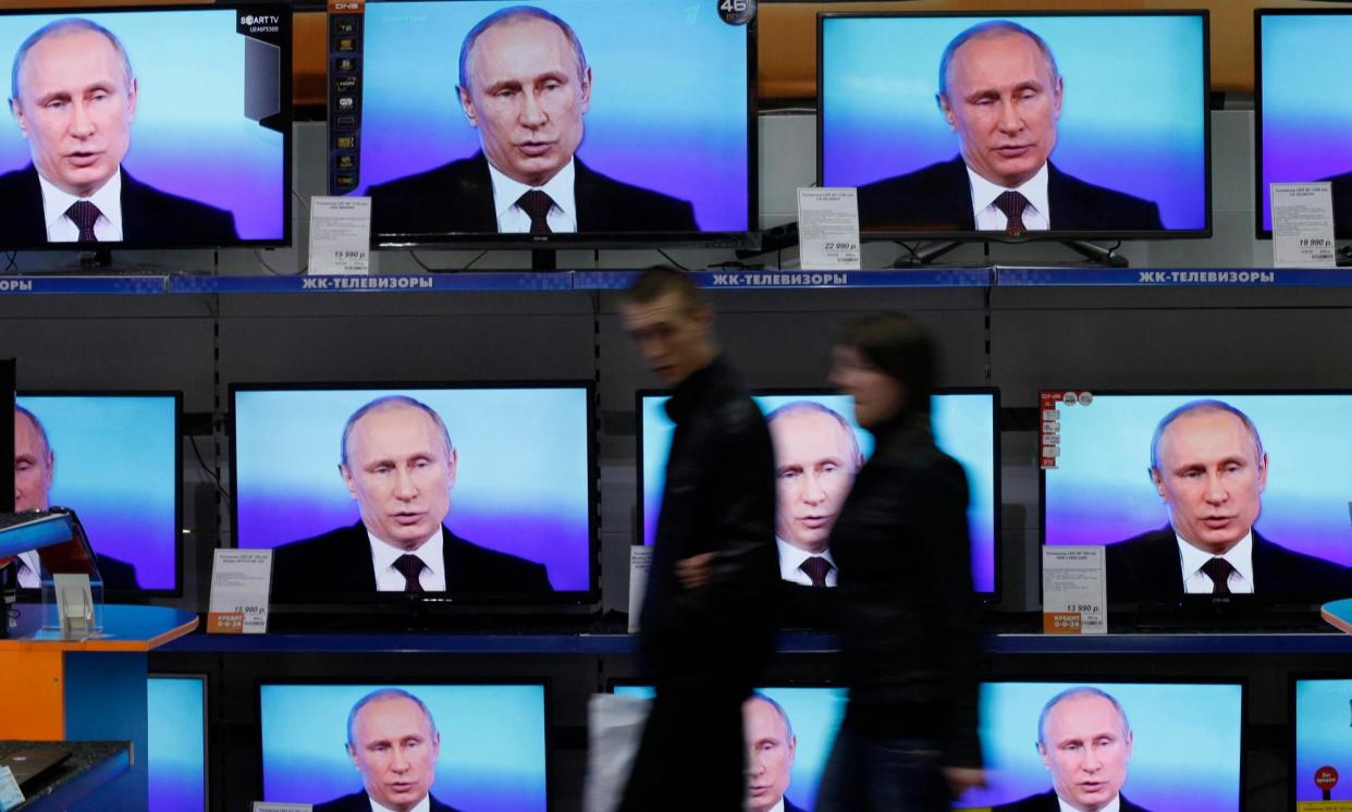 <span>Russian president Vladimir Putin talks to the media after a live broadcast. Experts are warning that Russia’s imports of western good are being sustained by willing third countries, despite sanctions.</span><span>Photograph: Ilya Naymushin/REUTERS</span>