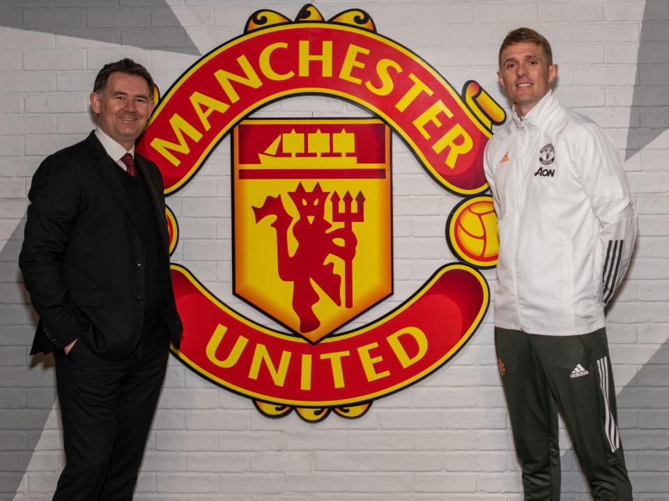 Manhcester United football director John Murtough and technical director Darren Fletcher (Manchester United via Getty Images)