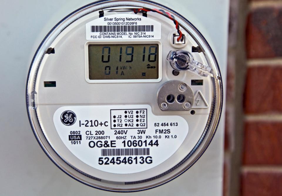 An Oklahoma Gas and Electric smart meter.